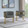 |Velvet Barrel Chair|Gold Base