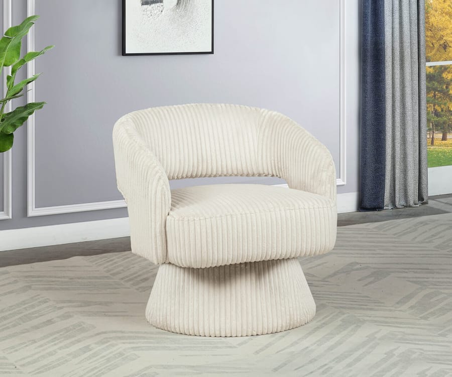 AC290 – 3: Swivel Barrel Accent Chair in Striped Velvet (4 Colors ...