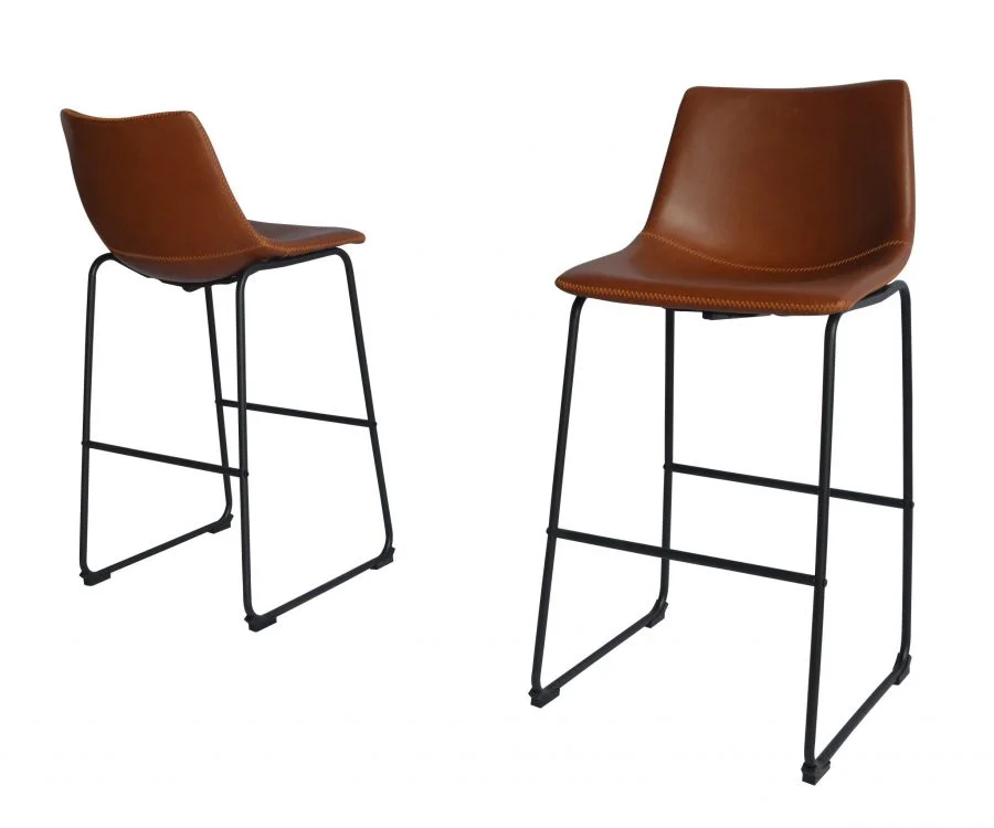 Faux Leather Bronze Barstool