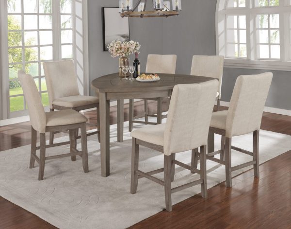 |Petal-Shaped Table & Chairs in Dark Grey|4 Chairs & 1 Bench in Beige