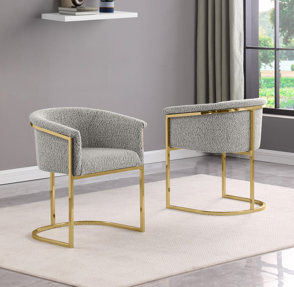 SC014-7: Boucle Fabric Side Chairs with Gold Chrome (4 Colors) – Best ...