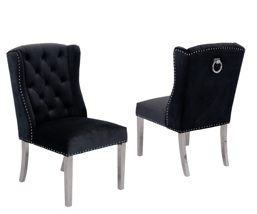 |Tufted Velvet Upholstered Side Chairs|
