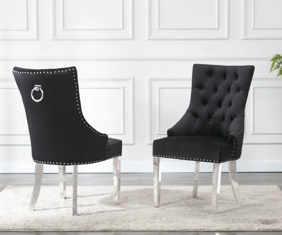 Tufted Velvet Upholstered Side Chairs