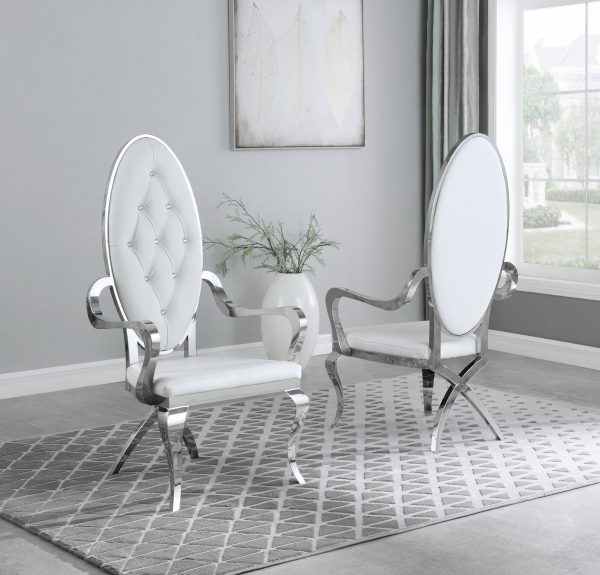 White Faux Leather Arm Chair **Set of 2**
