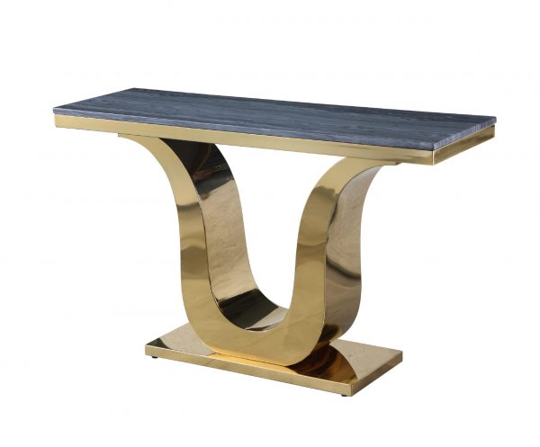 Marble Console Table with Stainless Steel Gold Base